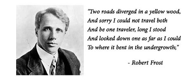 Yang Robert Frost in Ingland en in chuz oun road...